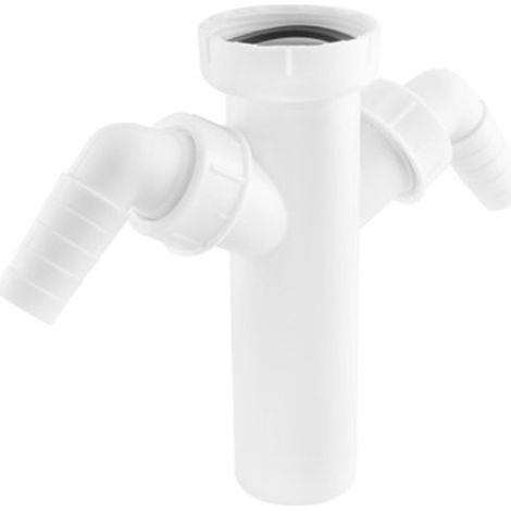 Racor Con Valona Y Tuerca Loca 1"-1/2 Tomas Blanco PVC Para Fregaderos