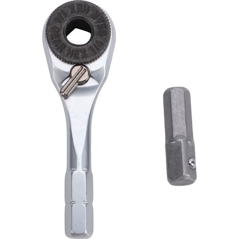 Clé à cliquet hexagonale 1/4 pouces portable réversible, pour réparation voiture moto vélo (1/5)