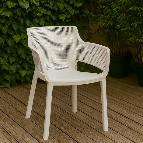 SEDIA ELISA 54X61XH79CM BIANCA IN RESINA. (1/4)