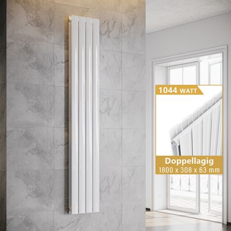 ELEGANT Paneelheizkörper Weiß Heizkörper 1800 Vertikal 1800x308mm Doppellagig (1/5)