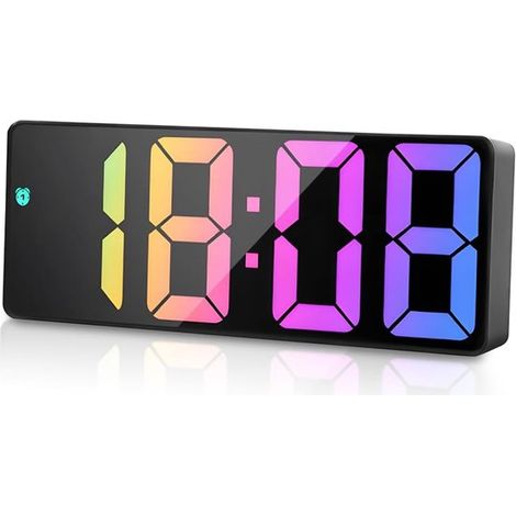 Reloj despertador digital: reloj LED con pantalla grande,despertador de mesita de noche,funciona con pilas,despertador con función de repetición (1/5)
