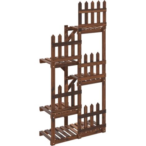 Soporte para flores mueble para plantas 60 x 25 x 130 cm madera maciza de abeto marrón 020045212 (1/5)