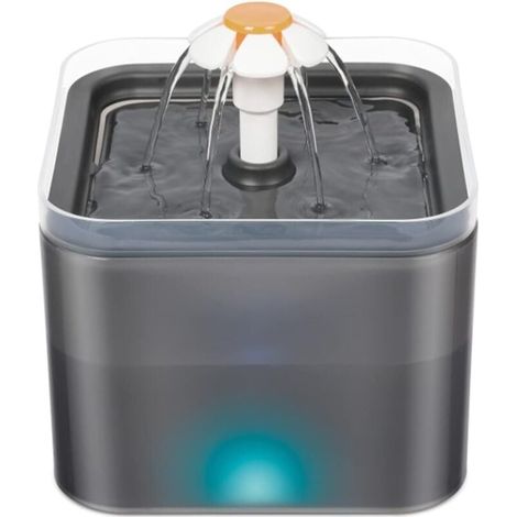 Fontaine à eau pour chat et chien, distributeur d'eau silencieux pour chat avec filtre remplaçable, gris (1/4)