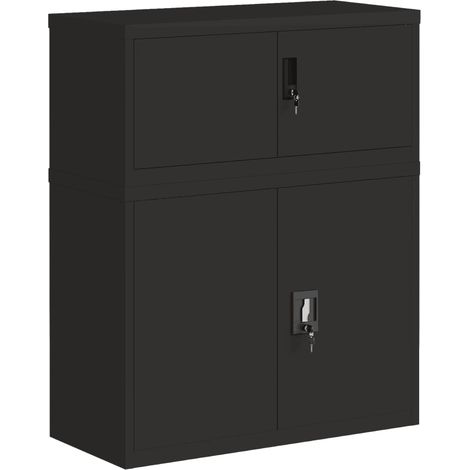 Maison Exclusive - Armadio Classificatore Nero 90x40x110 cm in Acciaio