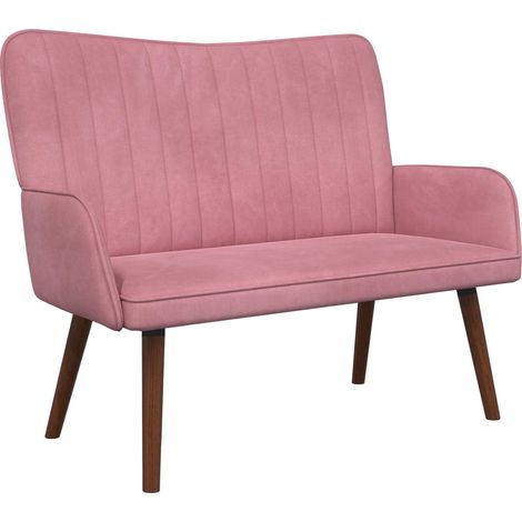 Divano a 2 Posti Rosa 115 x 61 x 87 cm Velluto vidaXL