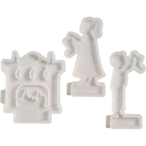 Moule en silicone pour bougeoir, moules en résine pour bougeoirs de Noël, moules pour décorations (1/4)