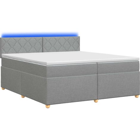 Maison Exclusive - Letto box spring con materasso Grigio Chiaro 200 x 200 cm (1/5)
