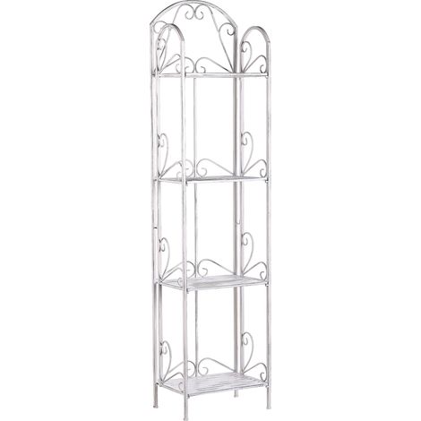 Estantería de metal blanco 166 cm almacenaje 4 baldas vintage Valdivia (1/5)