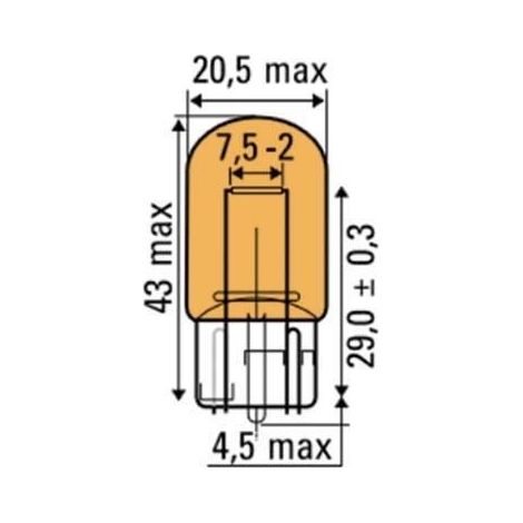 Lámpara OBN 12V SIN CASQUILLO T20 ÁMBAR JBM 52370