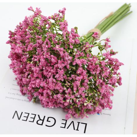 (Rose)Branches de fleurs gypsophiles artificielles au toucher réaliste pour fête de mariage, arrangement floral, décoration d'intérieur