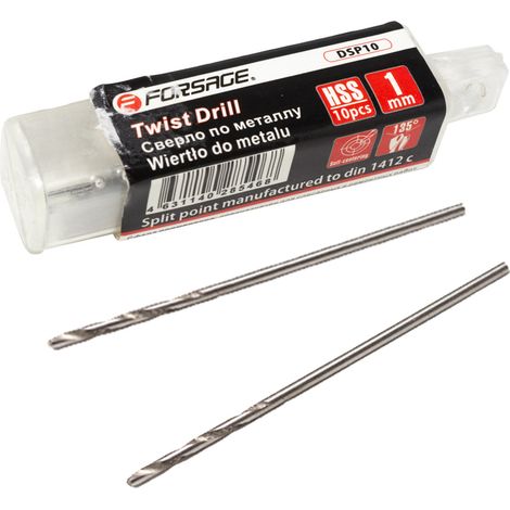 JUEGO DE BROCAS 10 PIEZAS BROCAS PARA METAL 1 mm HSS (1/5)