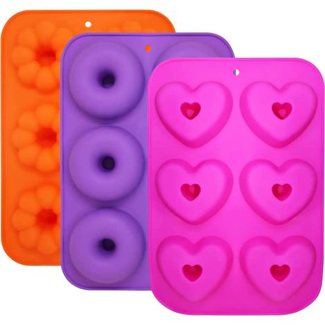 Stampo Per Ciambelle In Silicone 3pz Stampo Per Dolci Antiaderente Colorato (1/5)