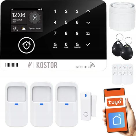 Kabelloser GSM- und WLAN-Alarm mit TUYA-App, Serie KOSTOR SAD005A