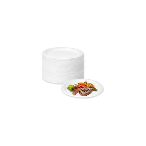 100 Einwegteller aus Zuckerrohrbagasse, umweltfreundlich, 22,8 cm, für Picknicks und festliche Anlässe (1/5)