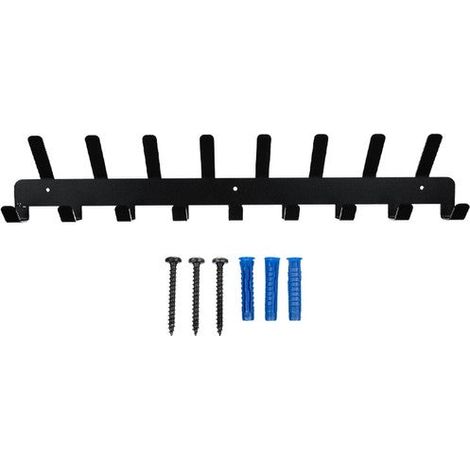 Colgador de pared (17 ganchos) - negro