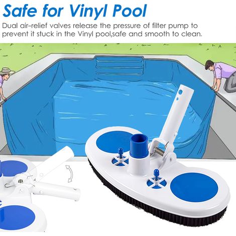 [JAMAIS UTILISÉ]Tête d'aspirateur de piscine de 13,5 pouces pour piscines enterrées, hors sol et en vinyle  brosse de nettoyage pour spa avec base lestée et brosses. (1/3)