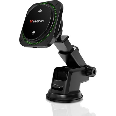 Verbatim Charge n Drive Qi2 RGB Smartphone Negro Cargador inalámbrico USB Carga rápida para coche (1/4)