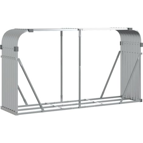 Portalegna argento 180 x 45 x 100 cm acciaio zincato Argento 020043792