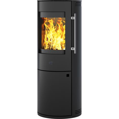 Kaminofen Lugano, 6 kW, Stahl schwarz, H122,4xB48,5xT48.5cm