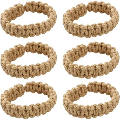 Lot de 6 Embrasses de Rideaux Tissees a la Main en Corde de Coton Style Boheme Rustique Attache Rideau sans Percage pour Salon Chambre Bureau Decoration de Fenetre Accessoires de Maison Interieur (1/5)