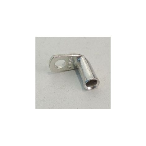 Cosse tubulaire cuivre etamé coudée équerre pour fil 16mm² alésage M6 (CTE16-6) KLAUKE CTE166