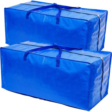 2 Sacs de rangement, 112 L, bretelles dos et poignées, imperméable, 80x40x35 cm, déménagement camping (1/5)