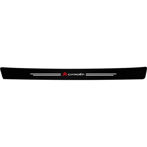 (1 pièce pour coffre) Autocollants de protection universels en fibre de carbone 3D pour seuils de porte de voiture, compatibles avec Citroën C4, C3, C2, C1, C5, Berlingo, Xsara, Grand Picasso et RS (a (1/4)