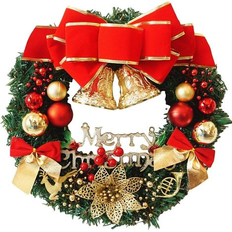 Couronne de décoration Noël porte extérieure sapin pour magasin maison 30 cm (1/5)