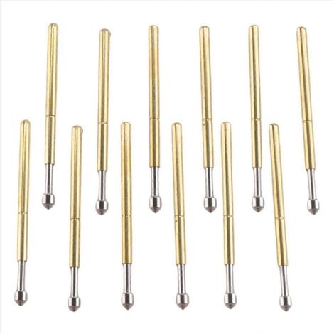 100 sondes de test à ressort, broche pogo, tête de 1,3 mm, cosse de 1,0 mm (1/5)