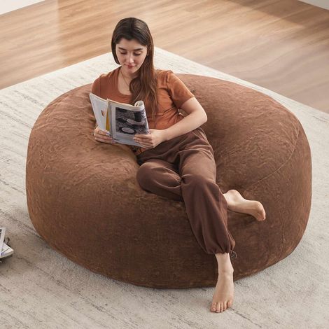 Pouf poire de 150 cm pour adultes, fauteuil de lecture doux et confortable, idéal pour chambre, balcon et autres espaces (1/5)