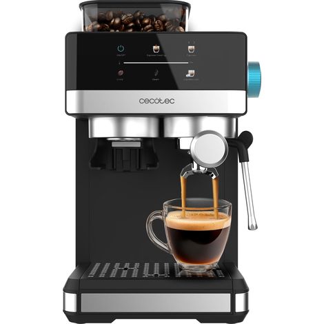 Cecotec Macchina Caffè Espresso Power Espresso 20 Grind+. 1350W, 20 Bar, Schermo Touch, Thermoblock, Serbatoio Acqua 1,7L, 20 Livelli Macinatura, Serbatoio Caffè 150g, Schiumatore Latte, Sicurezza (1/4)