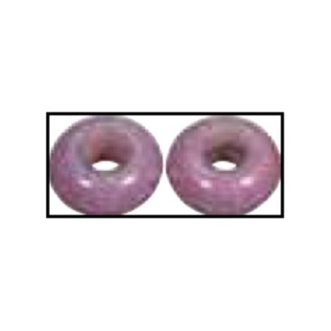 RAYHER - 2 PEZZI - PERLINE IN VETRO OPACO CON FORO GRANDE Ø16MM L.6 MM - COLORE LILLA CHIARO