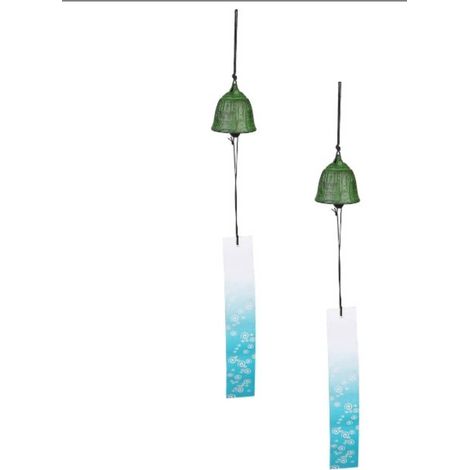 2 pièces windbell traditionnel japonais windbell fonte windbell Temple cloche windbell Memorial Terrasse balcon sympathique windbell (1/4)