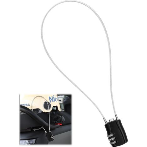 Lucchetto a combinazione a 3 cifre per biciclette, cavo da 50 cm, ideale per uso esterno, scooter, biciclette, sci, catene, coperchi dei bidoni della spazzatura, armadietti sportivi, bagagli, caschi