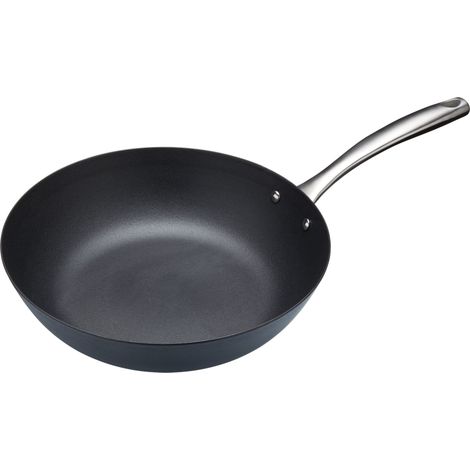 MasterClass Wok de acero al carbono antiadherente para inducción, sin PTFE, PFOA ni BPA, 30 cm