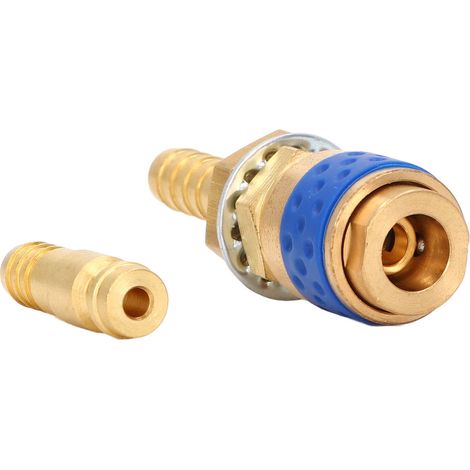 Adaptateur de tuyau de torche de soudage 8 mm, connecteur en laiton, kit de connexion rapide pour torches de soudage MIG/TIG (bleu) (1/5)