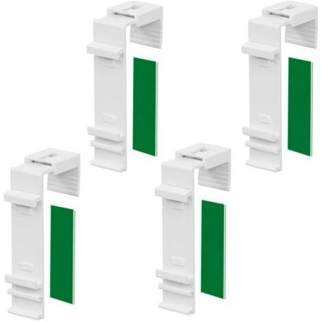 Set mit 4 langen Montagehalterungen für Doppelrollos, zur Befestigung und Verklebung ohne Bohren, als Zubehör oder Ersatzteil für die Montage an Fenstern und Terrassentüren. (1/5)