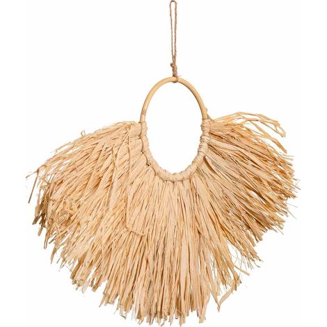 Collar decoración de pared de fibra natural marrón 23x02x16 (1/5)
