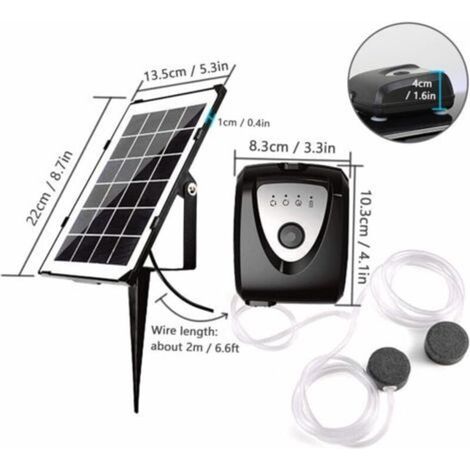 Aérateur solaire pour bassin – Batterie 4000 mAh, 3,5 W, recharge USB