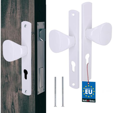 Maniglia per porta del cancello, piastra lunga in alluminio bianco, 72 mm