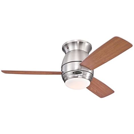 72181 Ventilatore da soffitto in nichel spazzolato per interni da 122 cm Halley, kit di luce con vetro smerigliato opale (1/4)