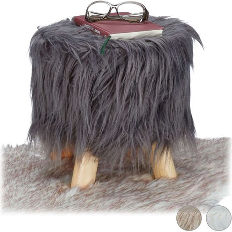 Faux fur footstool