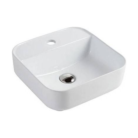 In ceramica bianca. Senza troppo pieno e con foro rubinetto. Fornito senza piletta e senza rubinetteria.(DianFlex) Misura: cm 50x40x14