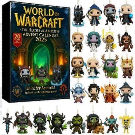 Calendrier de l'Avent sur le thème de World of Warcraft avec décorations de collection