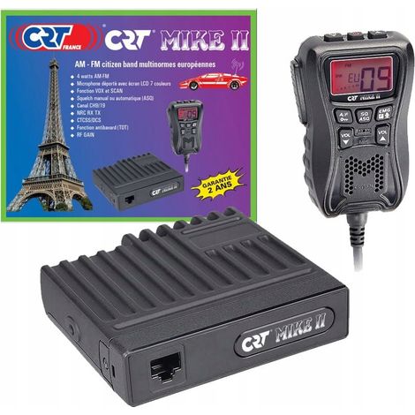 Radio CB CRT micro II AM/FM multi-standard ASQ NRC VOX 4W (1/4)