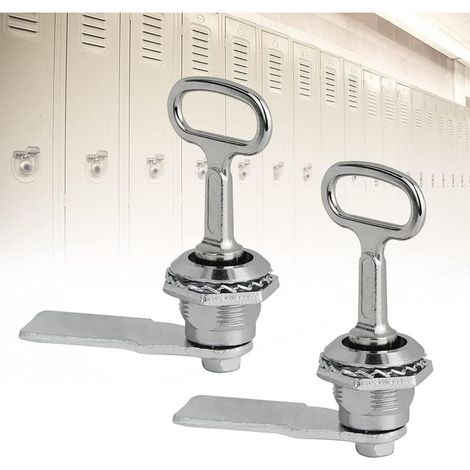 2 Pièces Serrure à Came Cylindrique Verrou à Came en Alliage de Zinc Serrure à Came avec Clé à Douille Triangulaire Serrure de Boîte aux Lettres Serrure de Tiroir Cabinet pour Armoires, Portes (1/5)
