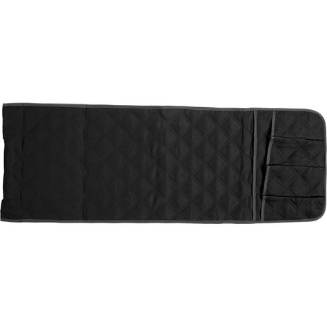 Pochette de rangement pour accoudoir de canapé Noir en pongée organisateur télécommande smartphone (1/5)