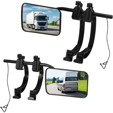 Set mit 2 Wohnwagenspiegeln, Anhängerspiegeln, Wohnmobilspiegeln, verstellbaren Verlängerungsspiegeln mit Gurten (1/5)