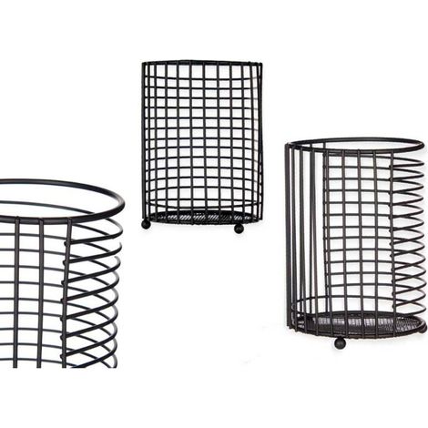 KINVARA escurrecubiertos metal negro 16x11,3x11x3 cm , Escurrecubiertos metálico negro 16 x 11,3 x 11,3 cm, un accesorio práctico para mantener los cubiertos organizados mientras s