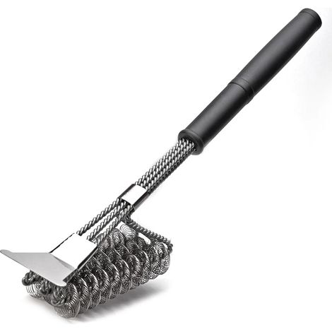 Brosse de sécurité pour barbecue sans balais. Nettoyant en acier inoxydable antirouille. Accessoires de barbecue de qualité supérieure - AquaForge (1/5)
